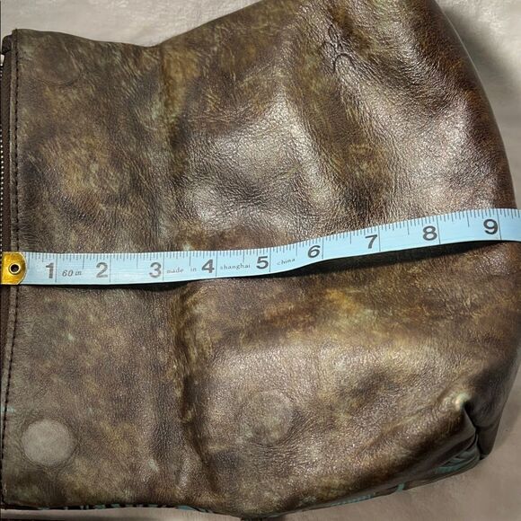 Patricia Nash Valerie Turquoise and Brown Fold Over Wristlet Clutch - Picture 11 of 12